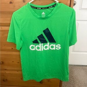 Adidas Lime Green Tee with Navy Logo